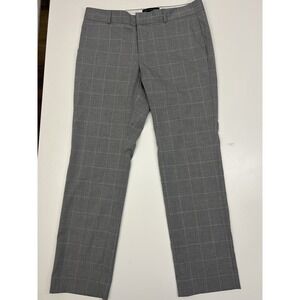 Banana Republic Women's Petite 6 Gray Plaid Dress Pants Straight Leg Work
